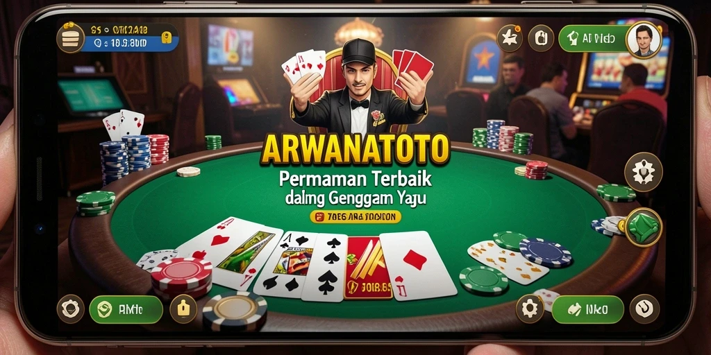 Tampilan seru dari gameplay Poker di ARWANATOTO.