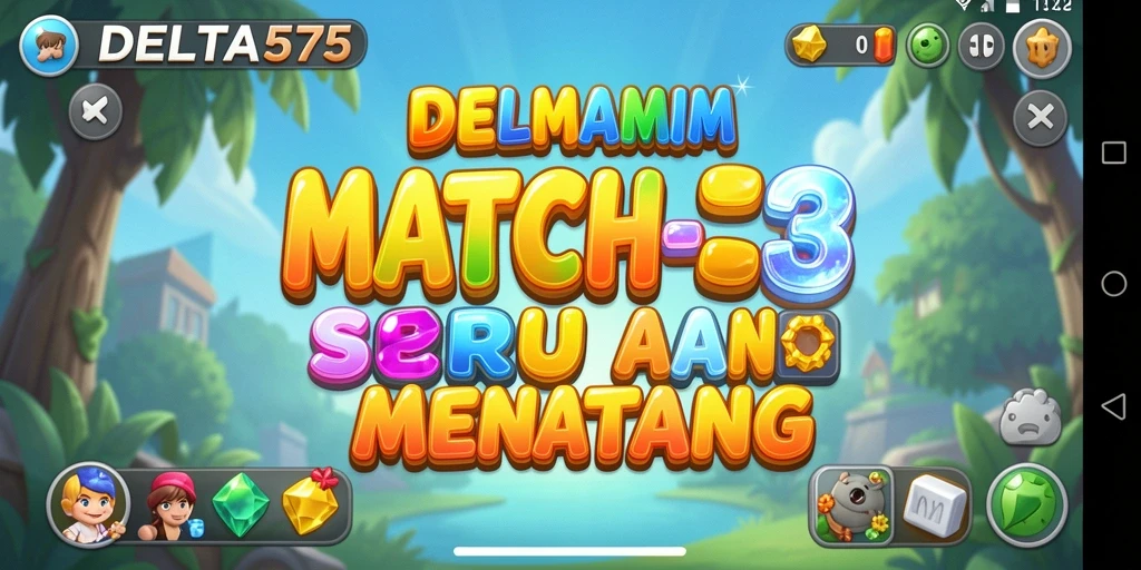 Tampilan gameplay DELTA575 dengan aksi seru Match-3.