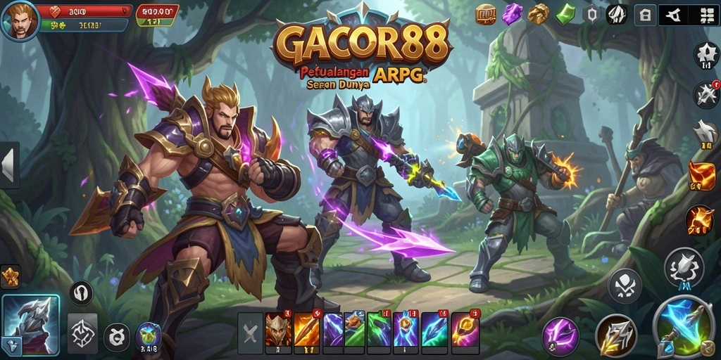 Screenshot gameplay GACOR88 yang menampilkan pertarungan seru dan karakter yang kaya.