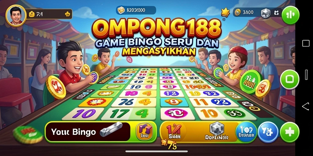 Tampilan gameplay menarik dari OMPONG188 yang menampilkan keseruan Bingo.