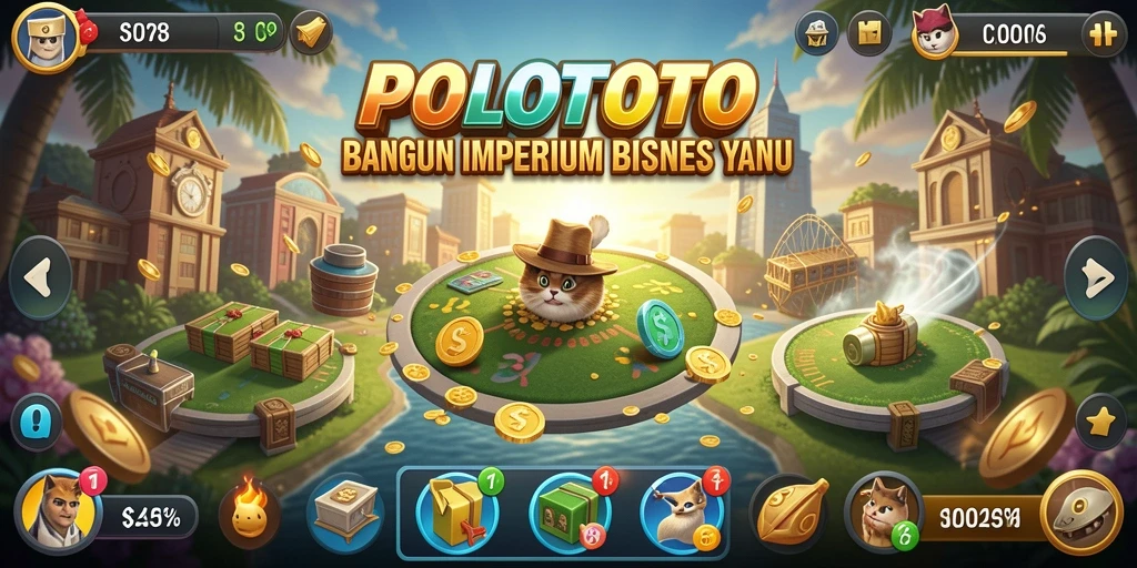 Screenshot utama POLOTOTO menampilkan gameplay Tycoon yang seru dan menantang.