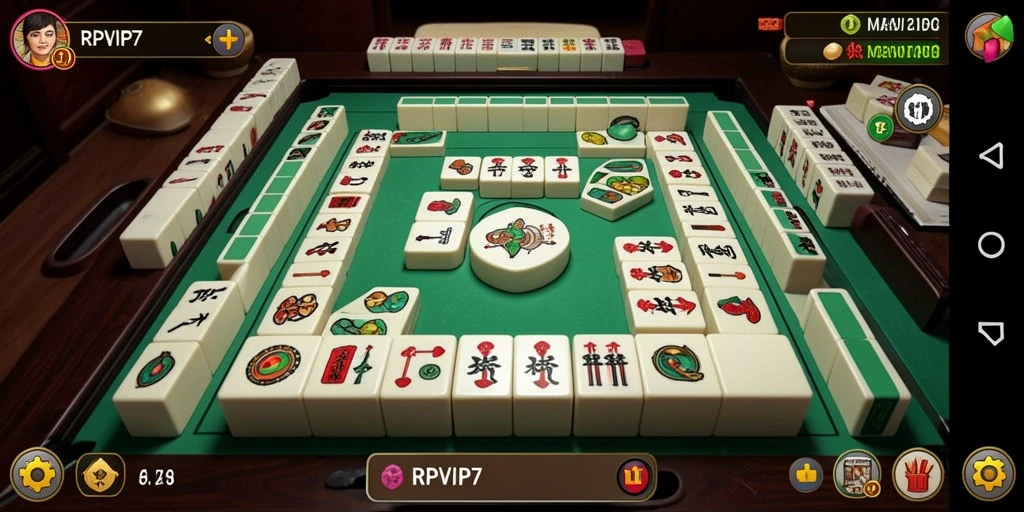 Screenshot gameplay RPVIP7 yang memukau dengan grafis Mahjong.