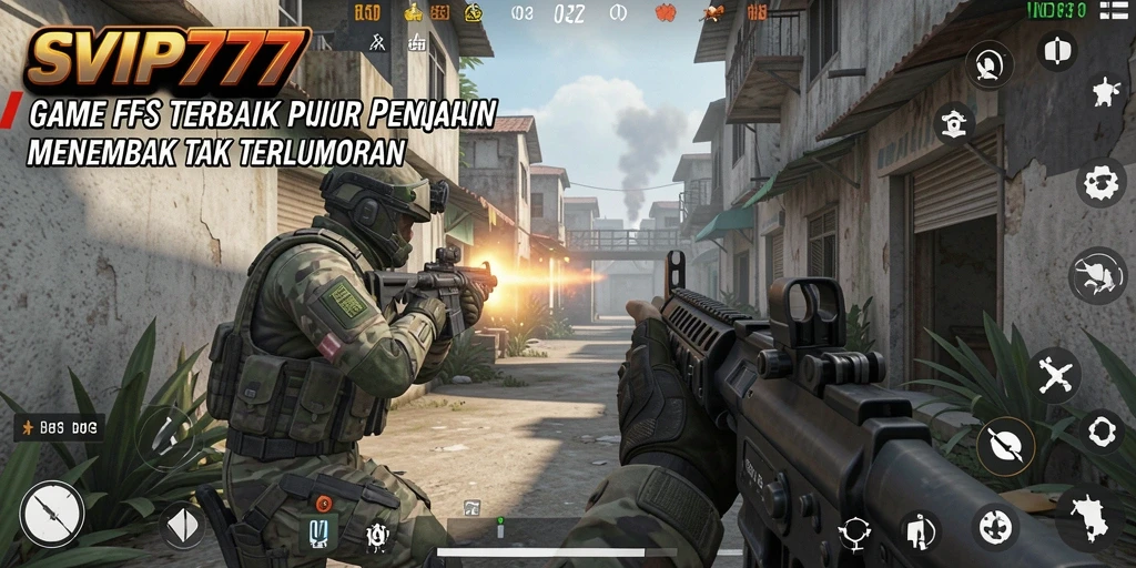 Tampilan menegangkan gameplay SVIP777 saat aksi tembak menembak berlangsung.