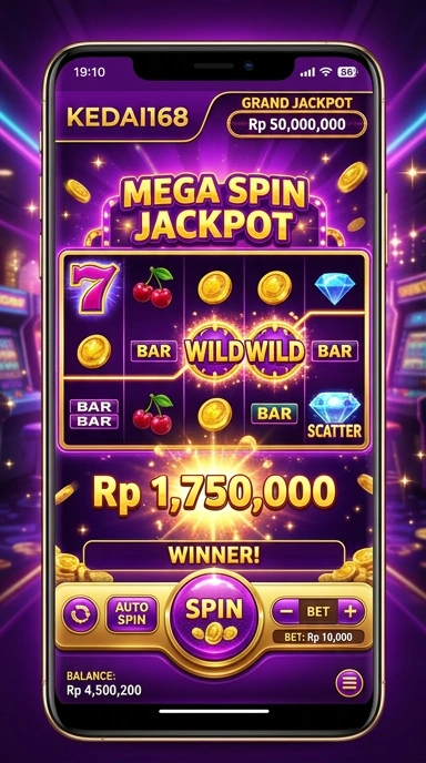 Tampilan utama aplikasi kedai168 yang informatif.
